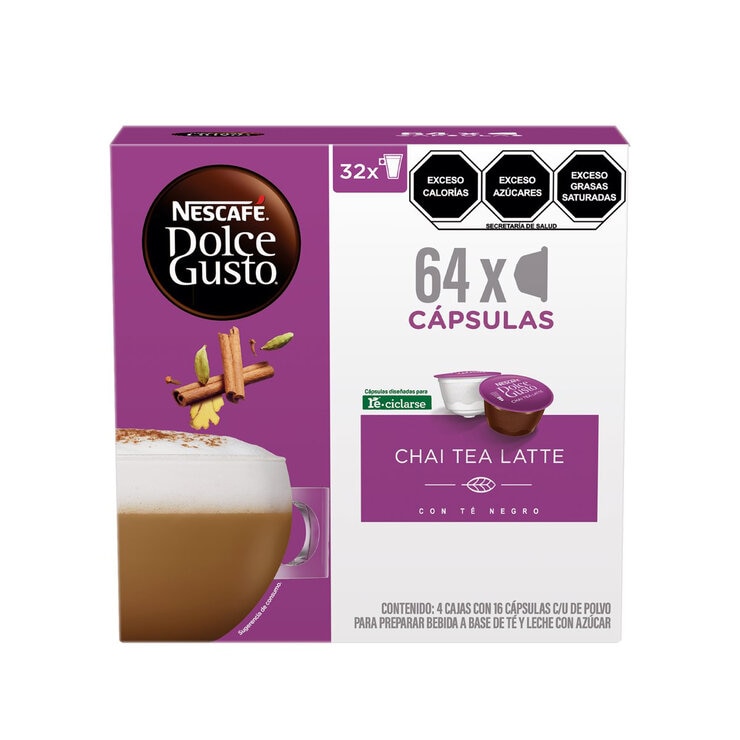 Cápsulas de Té Chai Latte Nescafé Dolce Gusto Caja de 64 Cápsulas 636.8G — Imagen 1 de 4