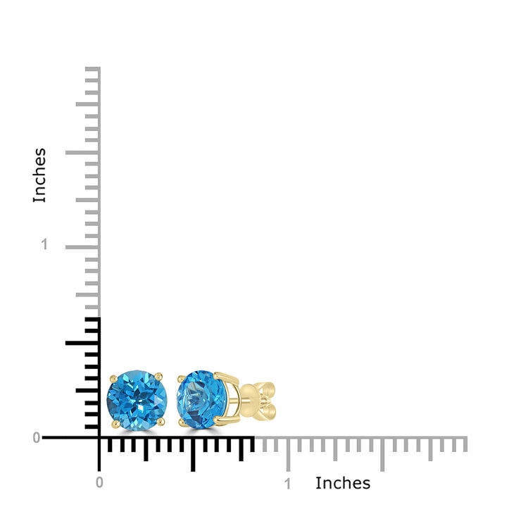 Aretes de Topacio Azul, Oro Blanco de 14kt — Imagen 2 de 3