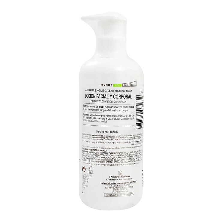 A-Derma Exomega Crema Corporal Para Piel Atópica 400ml — Imagen 2 de 3
