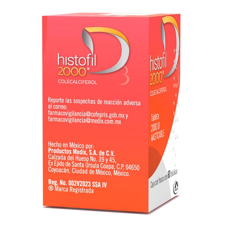 Histofil 2000 UI Frasco con 60 Tabletas — Imagen 3 de 3