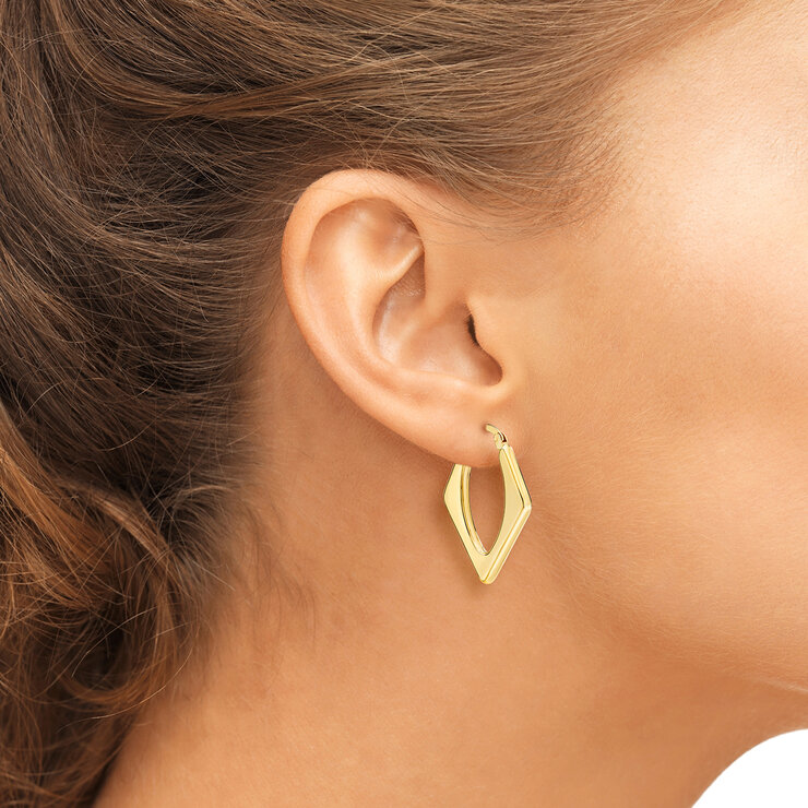 Arracadas en V Ovales, en Oro Amarillo 14K — Imagen 2 de 4