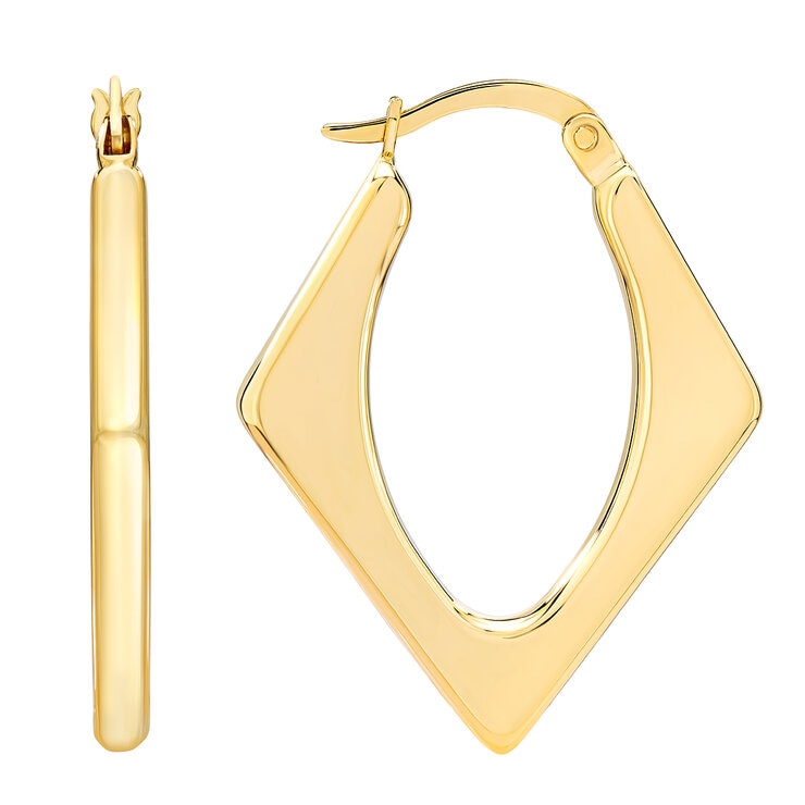 Arracadas en V Ovales, en Oro Amarillo 14K — Imagen 4 de 4