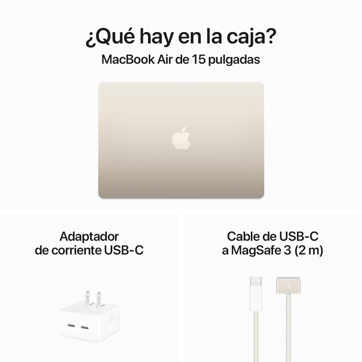 Apple MacBook Air 15" Chip M3 256GB Blanco Estelar — Imagen 3 de 4