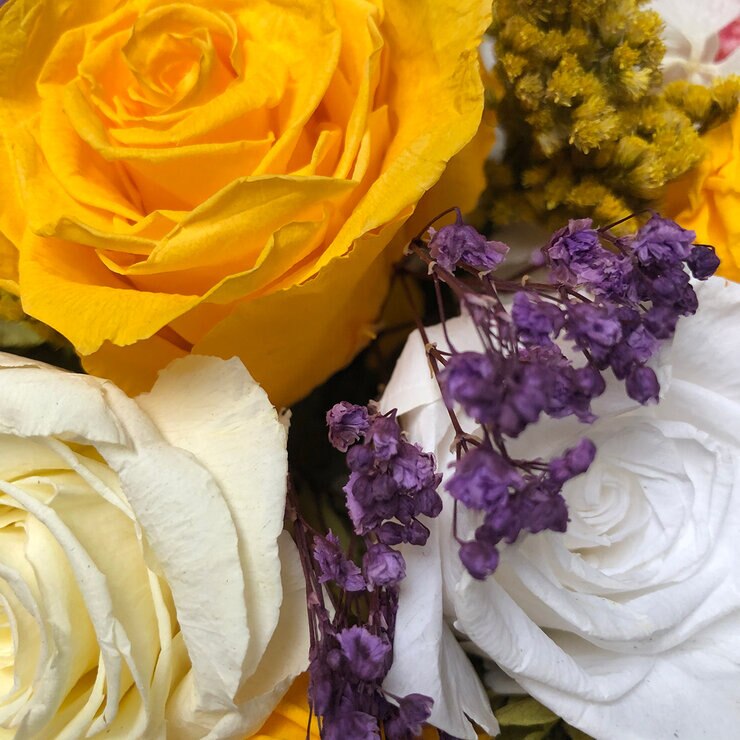 Mina'an Flor Eterna, Bouquet Con Flores Y Follajes Preservado Modelo Colors — Imagen 3 de 4