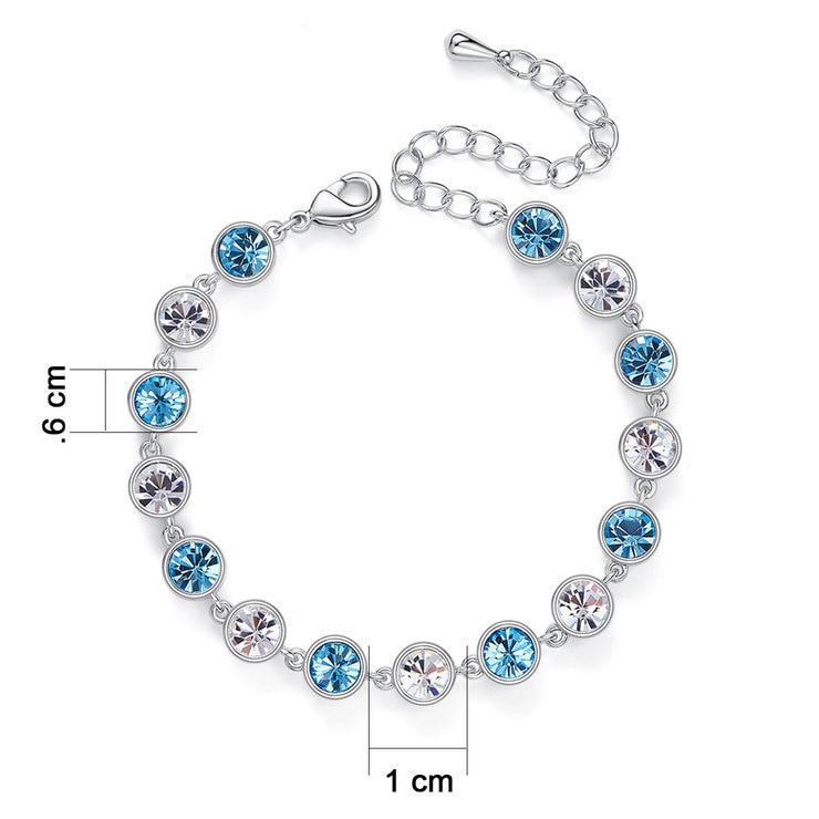 Mayfer, Pulsera color cristal y aquamarine,  Cristal Austríaco