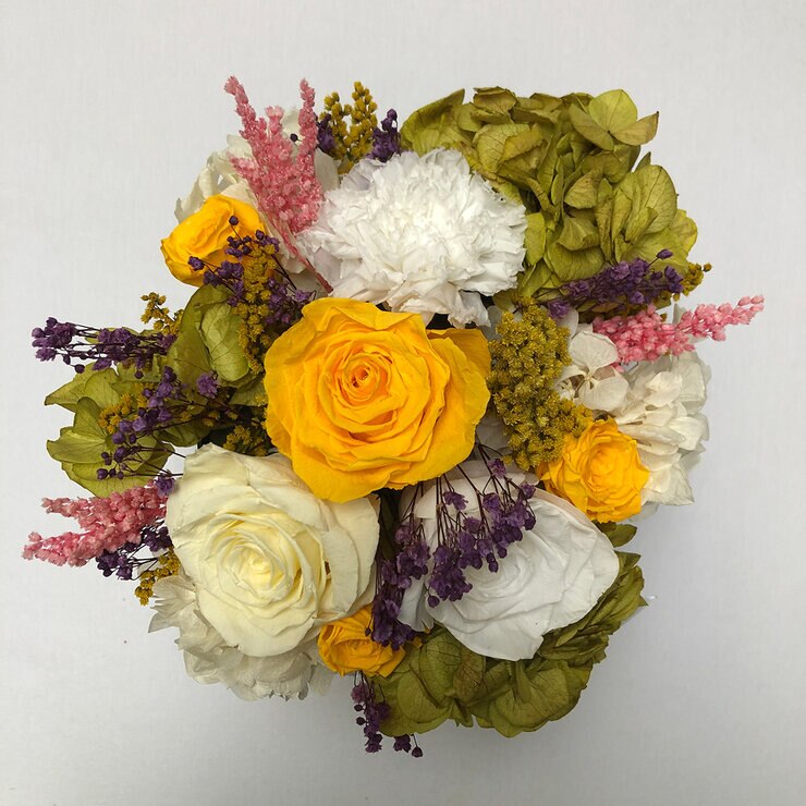 Mina'an Flor Eterna, Bouquet Con Flores Y Follajes Preservado Modelo Colors — Imagen 4 de 4