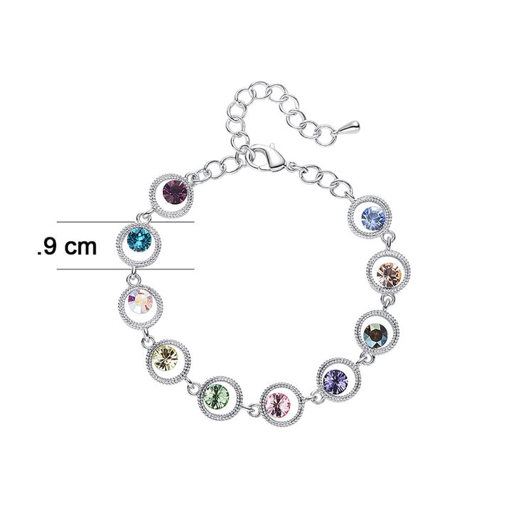 Mayfer, Pulsera variedad de colores, con Cristal Austríaco