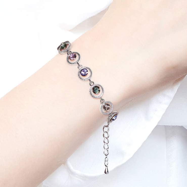 Mayfer, Pulsera variedad de colores, con Cristal Austríaco — Imagen 2 de 2