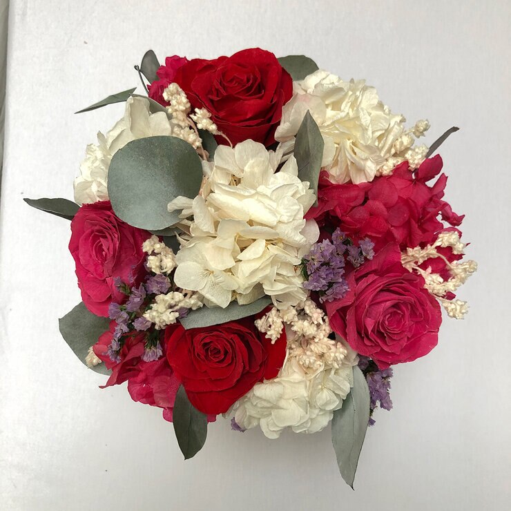 Mina'an Flor Eterna, Bouquet Con Flores Y Follajes Preservados Modelo Frambuesa — Imagen 3 de 4