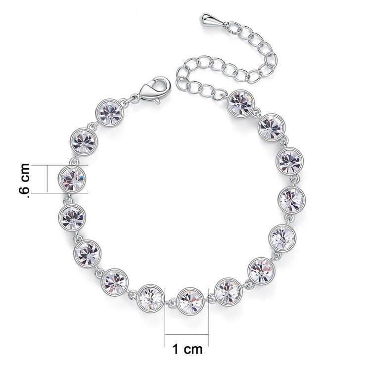 Mayfer, Pulsera Color Blanco, Cristal Austríaco