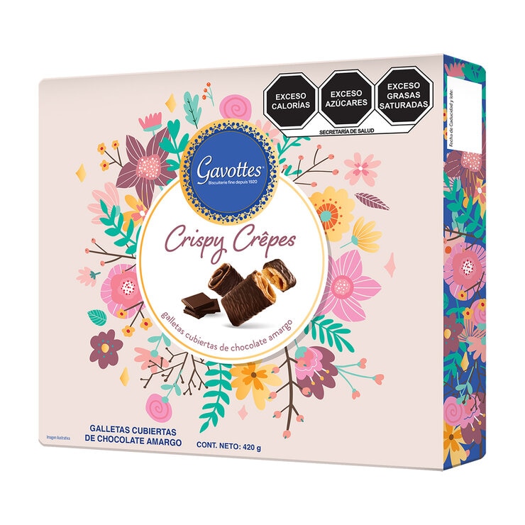 Gavottes Crispy Crepes Galletas Cubiertas de Chocolate Amargo 420 g