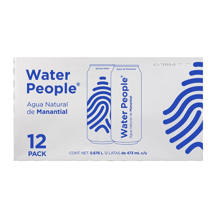 Water People Agua de Manantial en Lata 12 pzs de 473 ml — Imagen 1 de 4