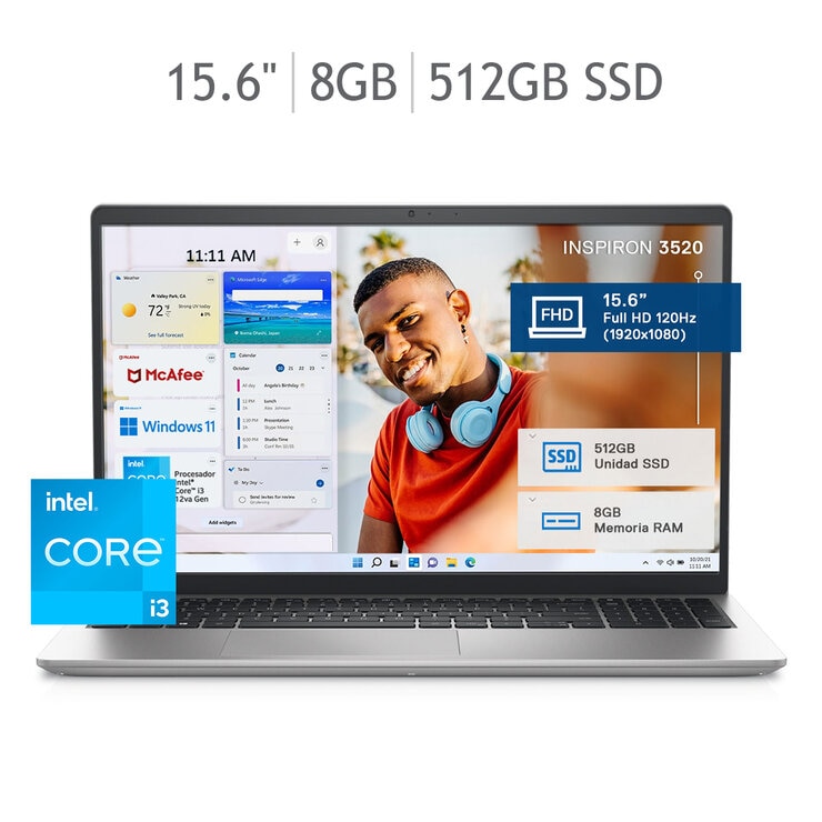 DELL Inspiron 3520 Laptop 15.6" Full HD Intel Core i3 8GB 512GB SSD — Imagen 1 de 4