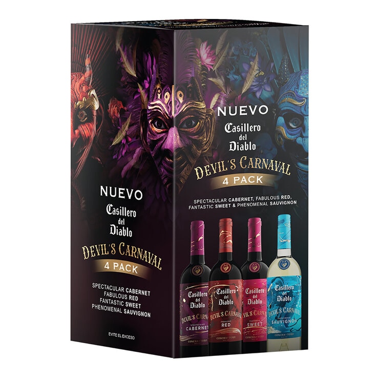 Vinos Tinto y Blanco Casillero del Diablo Devil's Carnaval 4/750 ml — Imagen 1 de 4