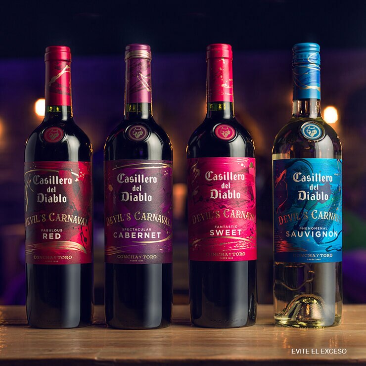 Vinos Tinto y Blanco Casillero del Diablo Devil's Carnaval 4/750 ml — Imagen 4 de 4