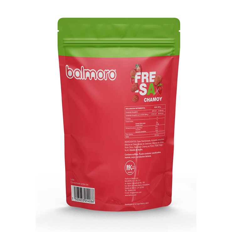 Balmoro Fresa Deshidratada Enchilada Sabor Chamoy 540 g — Imagen 2 de 2