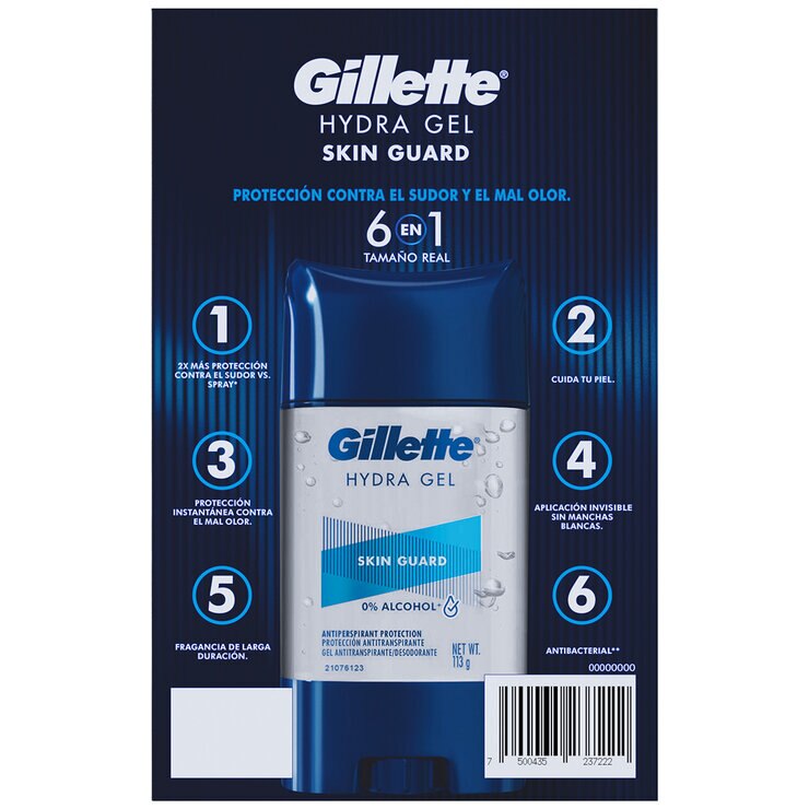 Gillette Antitranspirante en Gel Hydra Gel Invisible 6 en 1 Skin Guard 4 pzas de 113 g — Imagen 2 de 2