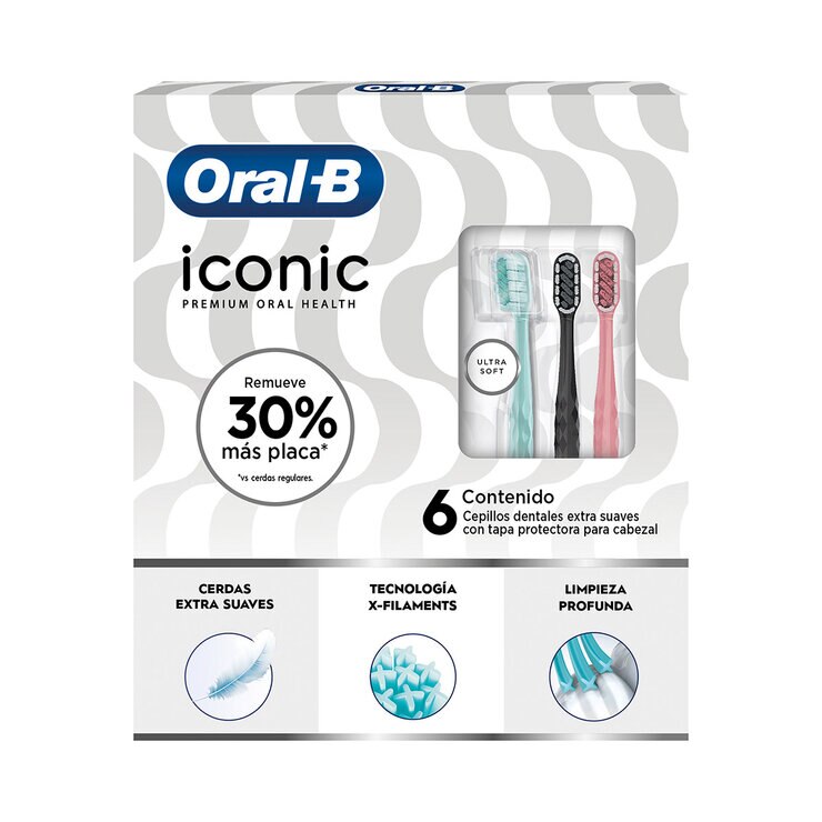 Oral-B Cepillos Dentales Iconic Premium 6 pzas — Imagen 1 de 4