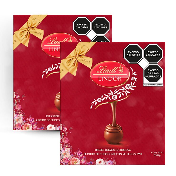Lindt Lindor Caja Con Surtido de Chocolates Rellenos 2 piezas de 408 g — Imagen 1 de 4