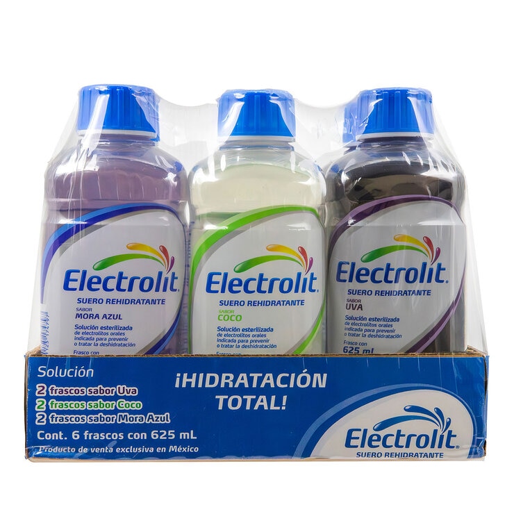 Electrolit 6pk Uva, Coco y Mora 625 ml — Imagen 1 de 4