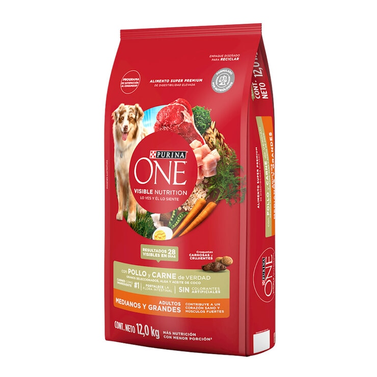 Purina One Alimento para Perro Adulto con Pollo y Carne 12 kg — Imagen 4 de 4