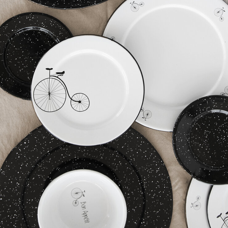 Vajilla Velo, Blanco/Negro, con Diseño, 24 piezas — Imagen 2 de 4