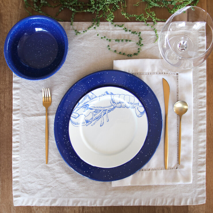 Vajilla Marino, Azul Cobalto/Blanco, con Diseño, 12 piezas — Imagen 1 de 4