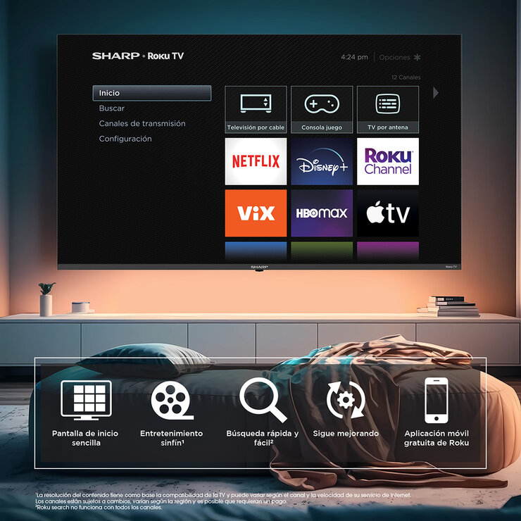 Sharp Pantalla 75" 4K UHD Smart TV — Imagen 3 de 3