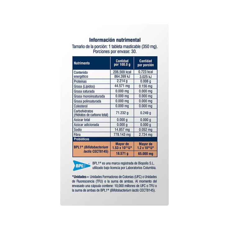 Microbiot Fit con 30 Tabletas Masticables — Imagen 2 de 3