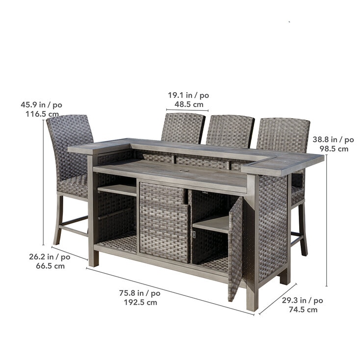SunVilla, Taylor Juego de Comedor estilo bar de 5 Piezas  — Imagen 2 de 4
