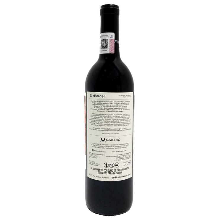 Vino Tinto Sinborder Cabernet Sauvignon 750 ml — Imagen 4 de 4
