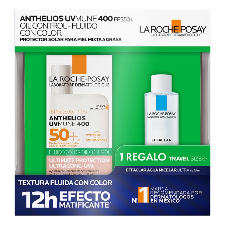 La Roche Posay Pack Anthelios UV Mune Oil Control Fluido TT + Effaclar Agua Micelar 50 ml — Imagen 1 de 3