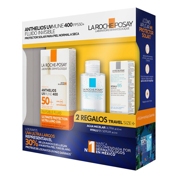 La Roche-Posay Pack Anthelios UV Mune 400 50 ml + Agua Micelar 50 ml + Hyalu B5 Serum 3 ml — Imagen 3 de 3