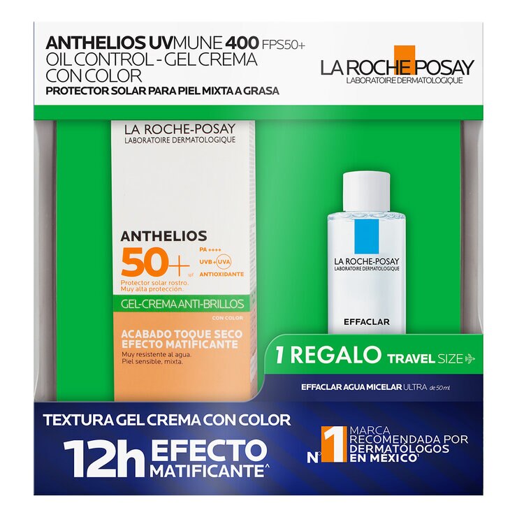 La Roche Posay Pack Anthelios UV Mune Oil Control Gel 50 ml TT + Effaclar Agua Micelar 50 ml — Imagen 1 de 3