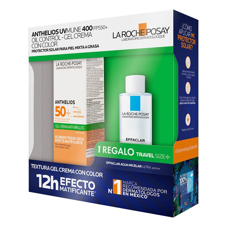 La Roche Posay Pack Anthelios UV Mune Oil Control Gel 50 ml TT + Effaclar Agua Micelar 50 ml — Imagen 2 de 3