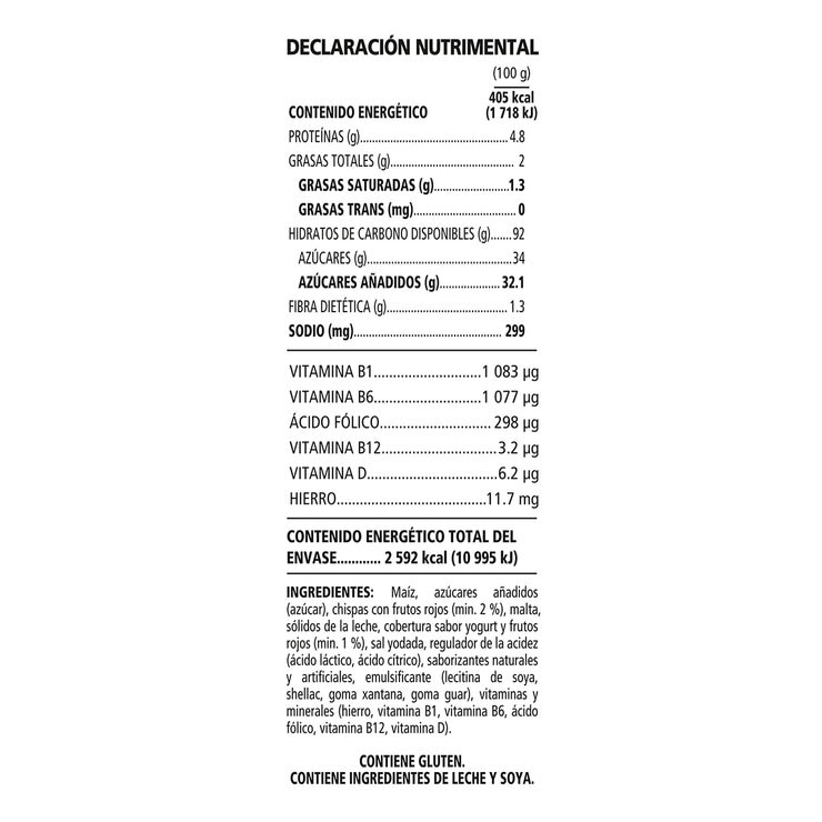 Kellogg's Cereal Sabor Yogurt Frutos Rojos 640 g — Imagen 4 de 4