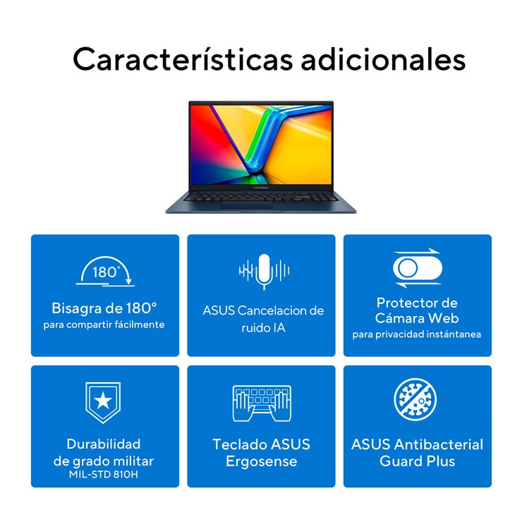 ASUS Vivobook 15 Laptop 15.6" Full HD Intel Core i5 16GB 512GB SSD — Imagen 2 de 4