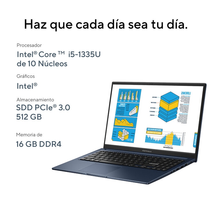 ASUS Vivobook 15 Laptop 15.6" Full HD Intel Core i5 16GB 512GB SSD — Imagen 4 de 4