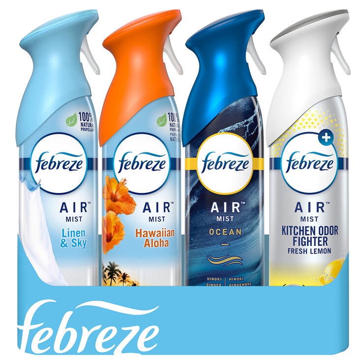 Aromatizante Febreze Air Linen & sky + Hawaiian aloha + Ocean + Kitchen odor eliminator 4 pzas de 250g — Imagen 1 de 4