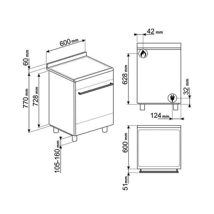 Smeg Estufa de gas 60cm — Imagen 4 de 4