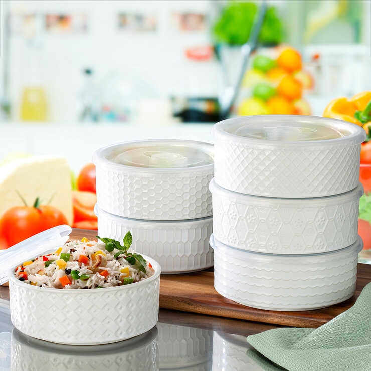Signature Housewares Incorporated Recipientes Para Microondas Con Tapas — Imagen 1 de 2