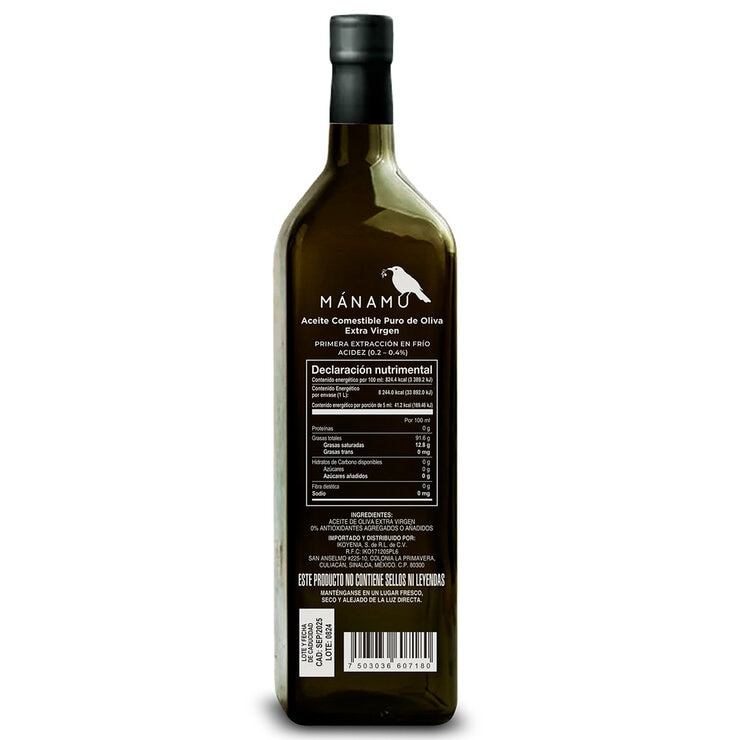 Mánamu Aceite De Oliva Extra Virgen Griego 1 l — Imagen 2 de 3