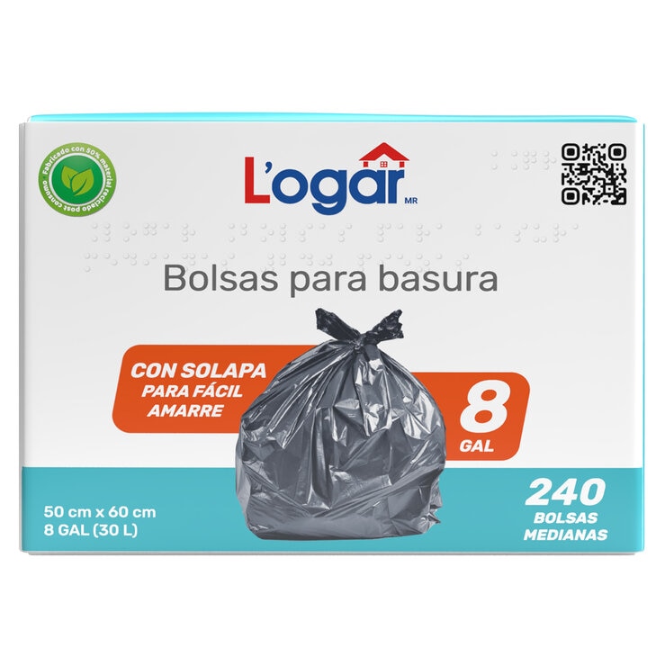 Logar Bolsas Para Basura 240 pzs de 10 l — Imagen 1 de 3