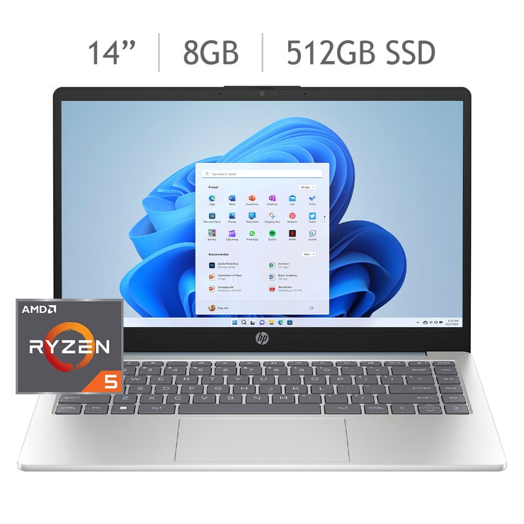 HP 14-em0017la Laptop 14" Full HD AMD Ryzen 5 8GB 512GB SSD — Imagen 1 de 4