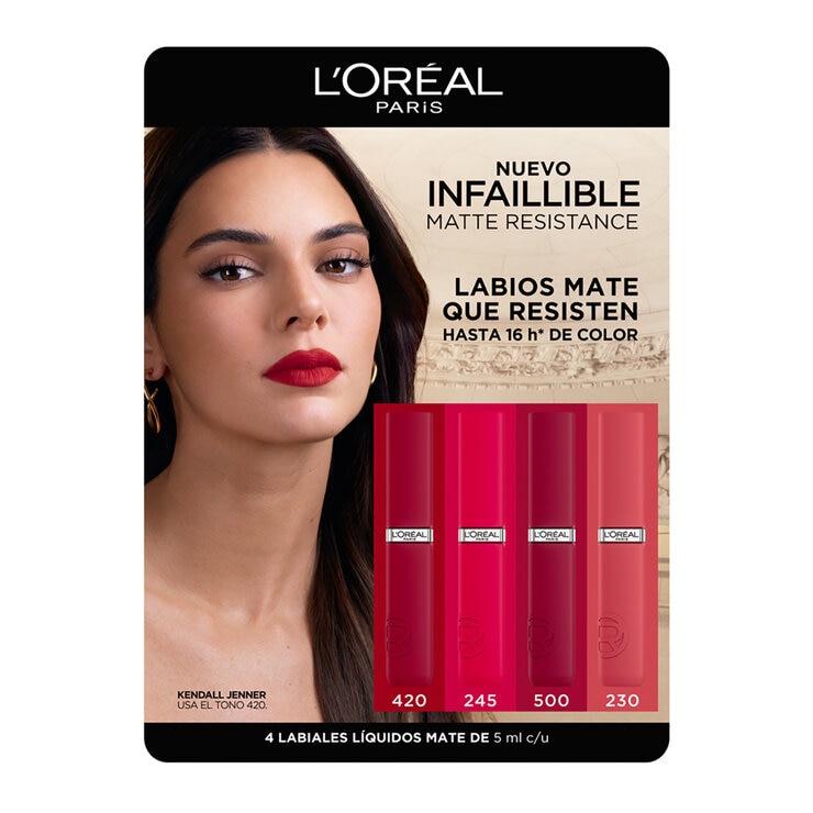 L'Oréal Paris Le Matte Resistance Labial Líquido 4 pzas — Imagen 1 de 4