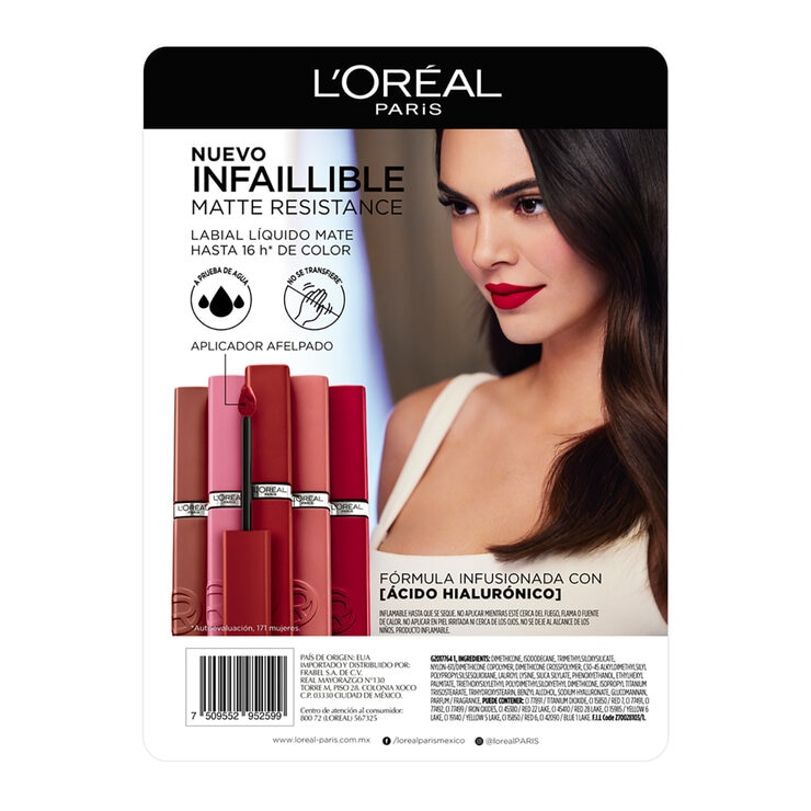 L'Oréal Paris Le Matte Resistance Labial Líquido 4 pzas — Imagen 2 de 4