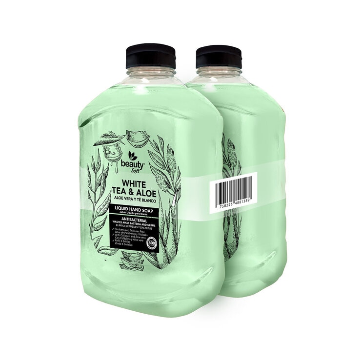 Beauty Soft Jabón Líquido para Manos 2 pzas de 2L  — Imagen 2 de 3