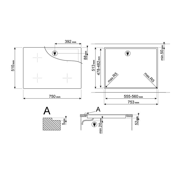 Parrilla eléctrica 75 cm Smeg — Imagen 3 de 4