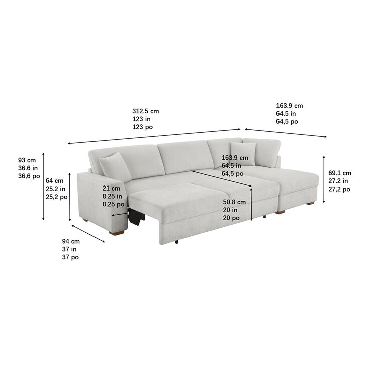 Thomasville, Seccional Convertible de 2 piezas con Sofá Tipo Chaise — Imagen 4 de 4