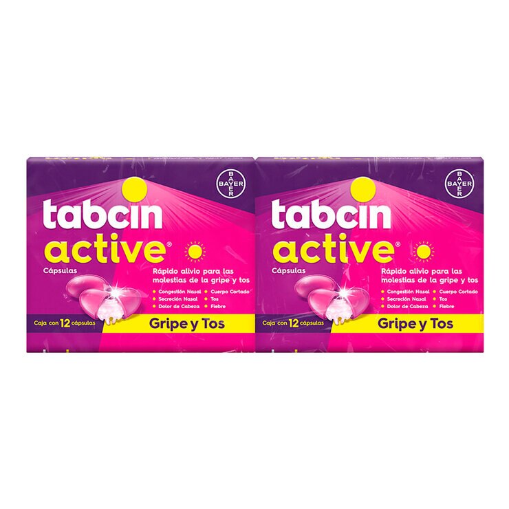 Tabcin Active 2 Cajas con 12 Cápsulas c/u — Imagen 4 de 4